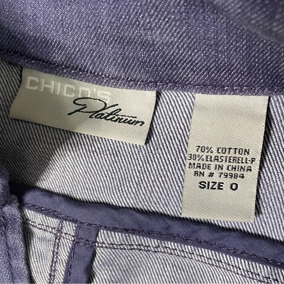 Chicos Platinum ruffle front denim jacket - Picture 4 of 8